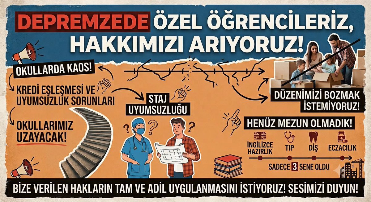 VerdaZeynep's tweet photo. @aylinyaman_ Sayın başkanım @erolozvar biz özel öğrencileri unutmayın lütfen.Bizler 3 senedir okullarımıza alıştık şimdi deprem bölgelerine geri dönmek istemiyoruz lütfen bizleri duyun.
@ProfDrAGurcan #depremzedeözelöğrencilik https://t.co/XX6cYEGLxx