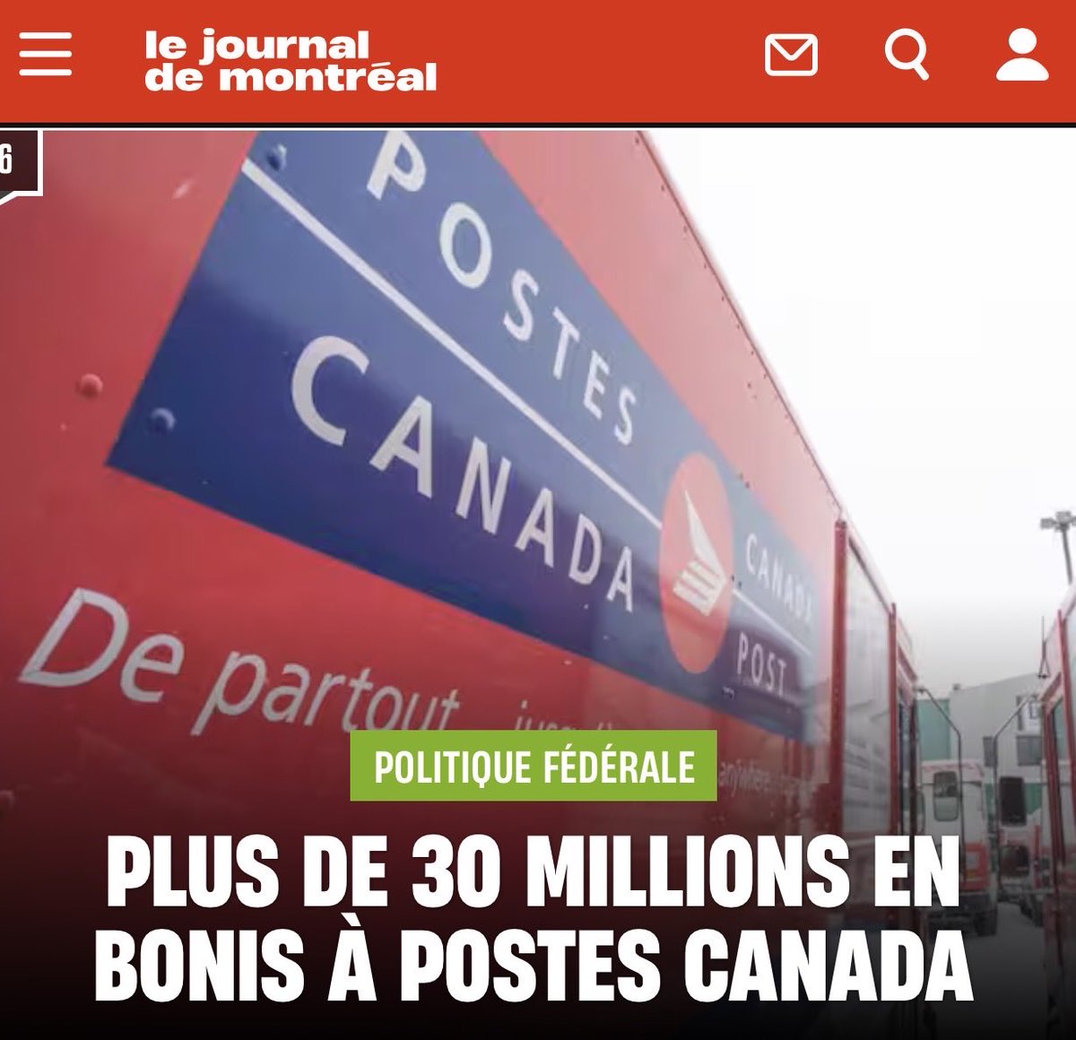 olivier_primeau's tweet photo. Vous êtes d’accord avec moi ? 🤔

La honte !!! 30,8 MILLIONS DE DOLLARS EN BONIS.

Pendant que Postes Canada accumule des pertes records, reçoit des milliards en financement gouvernemental et demande encore l’aide des contribuables, on distribue 30,8 millions de dollars en bonis à des gestionnaires et des cadres.

Sérieusement… dans quelle entreprise récompense-t-on des résultats comme ceux-là?

Les chiffres parlent d’eux-mêmes :

• 1,57 milliard de dollars de pertes avant impôt en 2025, un record historique.  
• Plus de 5,4 milliards de dollars de pertes cumulées depuis 2018.  
• Des injections de fonds publics de plus de 2 milliards de dollars approuvées sur 2025 et 2026 pour maintenir les opérations.  

Malgré tout ça, on verse encore 30,8 millions de dollars en bonis.

Les contribuables canadiens travaillent fort, paient toujours plus d’impôts et voient les déficits exploser. Pendant ce temps, Ottawa continue de financer des sociétés d’État qui n’atteignent pas leurs objectifs, sans véritable culture d’imputabilité.

Peu importe le parti au pouvoir, une règle devrait être simple : pas de performance, pas de bonis. #PLC #honte #canada #montreal #quebec