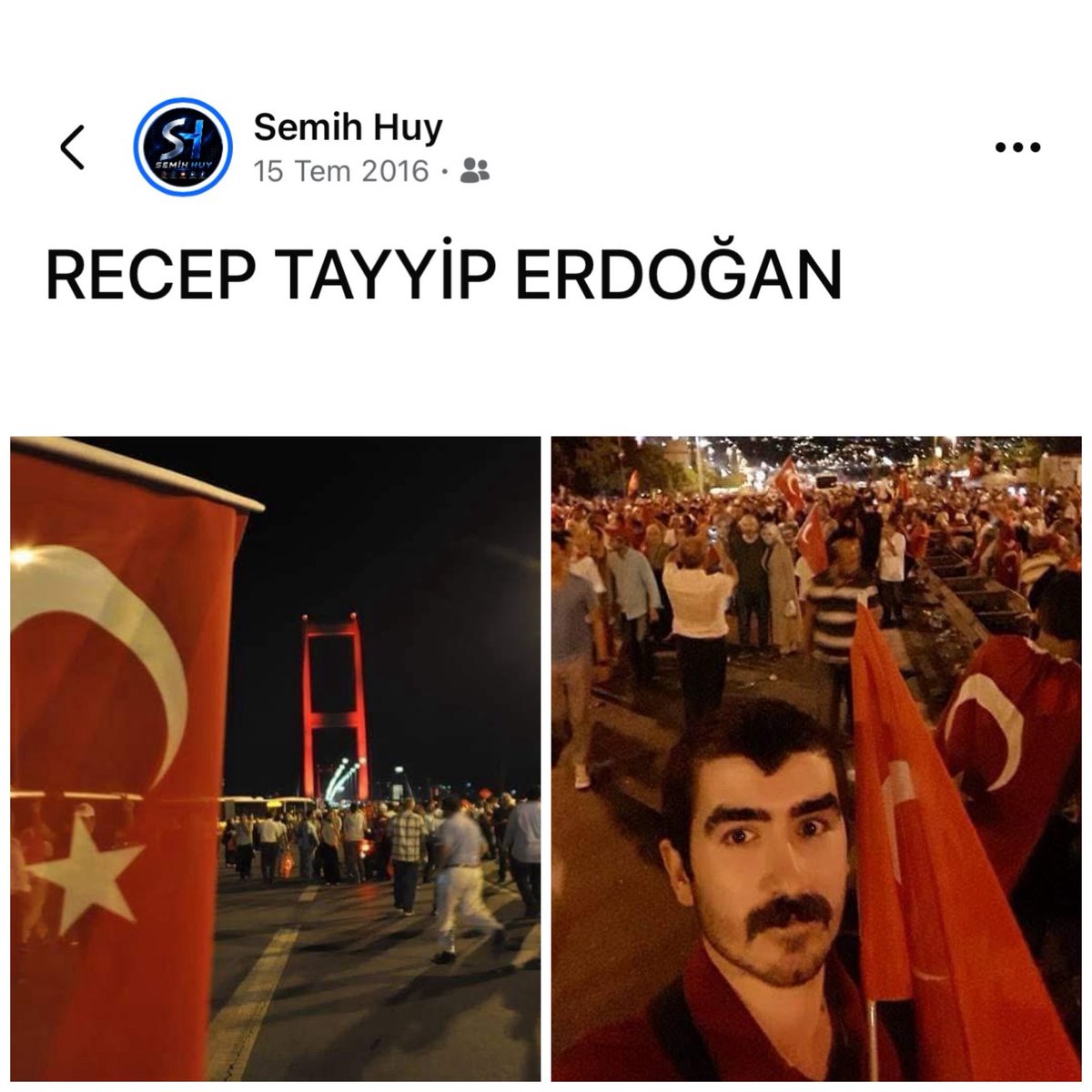 semihhuy's tweet photo. 🇹🇷🌙 15 TEMMUZ’da nerdeydiniz diye sorduklarında MEYDANLARDAYDIK diyeceğiz..
Dün Dağlar’da, Bugün Meydan’lar da yarın ise olmamız gereken yerde olduk, olmaya da devam edeceğiz ..
/Semih HUY https://t.co/ToSScENZ9y