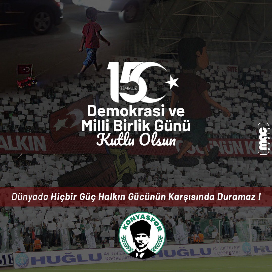 TurkcuKonyaspor's tweet photo. 🇹🇷 Hain darbe girişiminde vatanımızı canları pahasına savunan #15Temmuz şehitlerimizi saygı ve rahmetle anıyor, gazilerimize şükranlarımızı sunuyoruz. 🇹🇷 https://t.co/vCPCQxJtAH