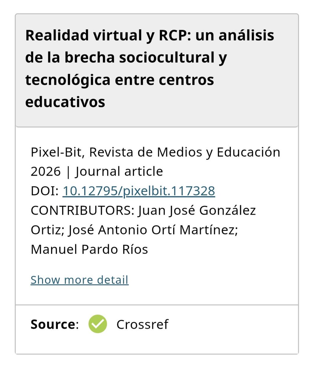 OrtiMJose's tweet photo. Nuevo artículo publicado con @jjgonzort y @ManuelDreamer en  @Pixel_bitStudio Realidad virtual y RCP: un análisis de la brecha sociocultural y tecnológica entre centros educativos @UCAM @UCAM_Investiga https://t.co/9iKSjjXQX8
