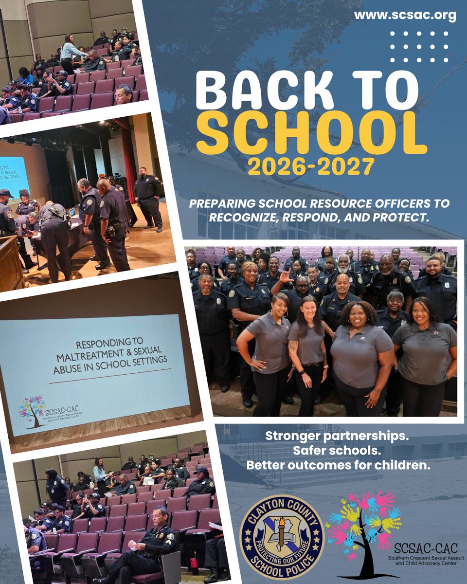 SCSAC's tweet photo. Preparing for a safer school year starts with strong partnerships. We were proud to partner with @CCPSNews Police to equip School Resource Officers with the knowledge &amp; resources to better support children &amp; families. 💙
#BackToSchool #ChildAdvocacy #CCPS #SCSACCAC #Collaboration https://t.co/5XLSV9cniG