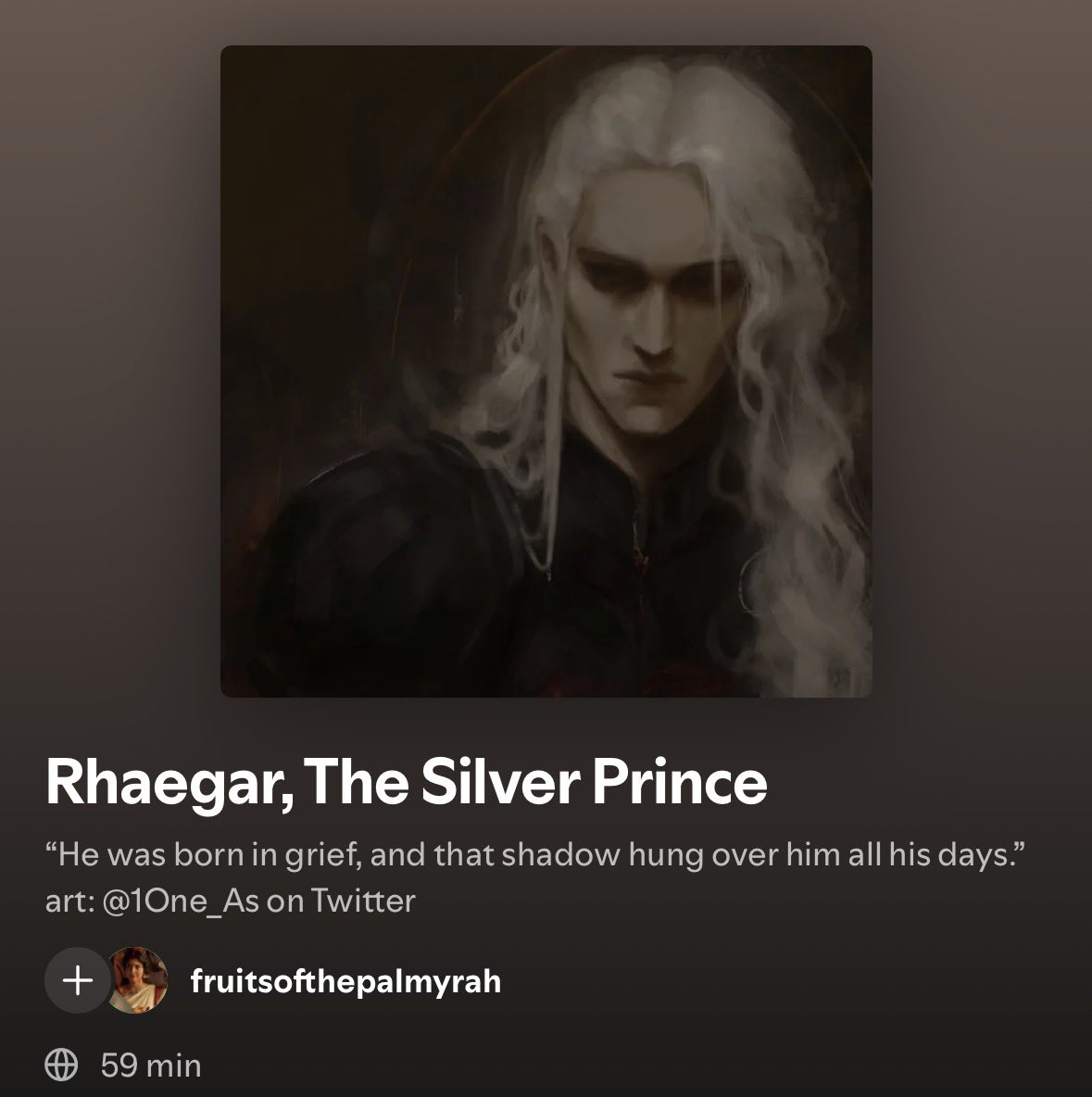 fruitsopalmyrah's tweet photo. i find rhaegar to be a compelling character and there’s so much mystery surrounding him, which adds to the intrigue

here’s a playlist i use to get into his headspace when i write or draw for #rhaegarweek2026 

https://t.co/OVTu99KN3s https://t.co/K1AgegvCCx