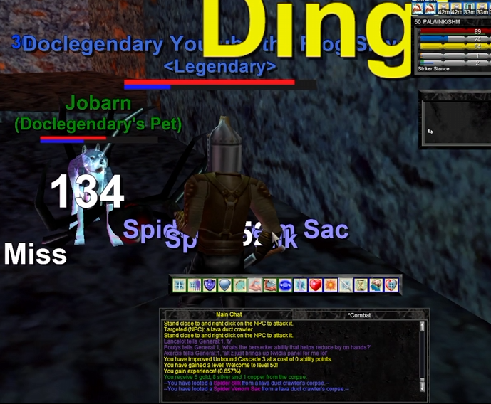 Doclegendary's tweet photo. Ding! Level 50 PAL/MNK/SHM. Druid and Enchanter to 25 as well.   My full guide and mini review to follow soon.  Maybe even a song. Have a Train Free Day :) @EQ_Legends  #everquestLegends #EQL https://t.co/SNz4psQ66V