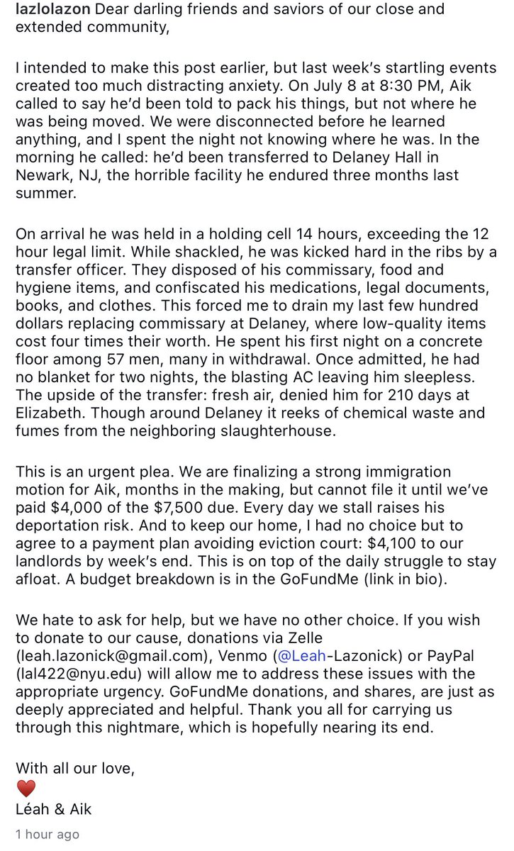 armeniansuite's tweet photo. an armenian man who was unjustly arrested by ICE several months ago was recently moved to delaney hall in NJ. his wife and family need support. please share and donate https://t.co/4C96vMMGdp https://t.co/tHQLCUH1XN