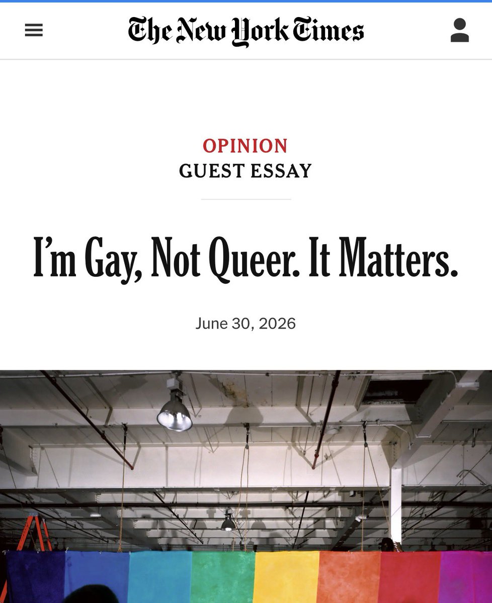 WomenAreReals's tweet photo. Today’s @nytimes essay, @VinesMatthew’s June 2026 “I’m Gay, Not Queer.” and @sullydish’s June 2025 essay all point to a growing realization in the liberal cohort that something is wrong. 

Now it’s time for the New York Times to publish the perspective that has been missing in liberal spaces throughout this debate. I call on @nytimes to publish a guest essay by a liberal woman who opposes men in women’s spaces. Preferably a Democrat. Maybe even feature a lesbian!! But, at minimum, an actual woman writing about women’s rights. I have a few in mind: @KDansky @JamieWhistle 
@Martina 
@ErinFriday75490 
@KnownHeretic