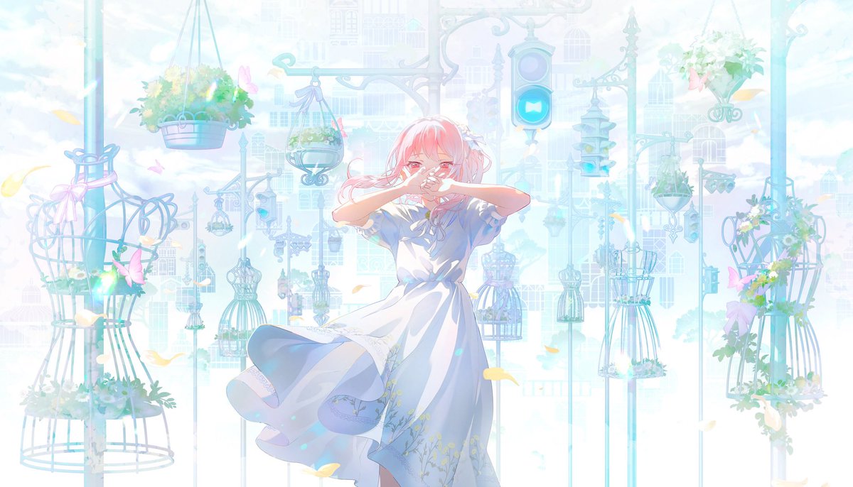 catmizus's tweet photo. best mizuki card ever actually… i’ll never get over her blushed and overwhelmed expression as the mannequins around her have blossomed into flowers, the go sign with the butterfly as she is able to allow herself to go and blossom into her most authentic self https://t.co/Y44MnOfFpl