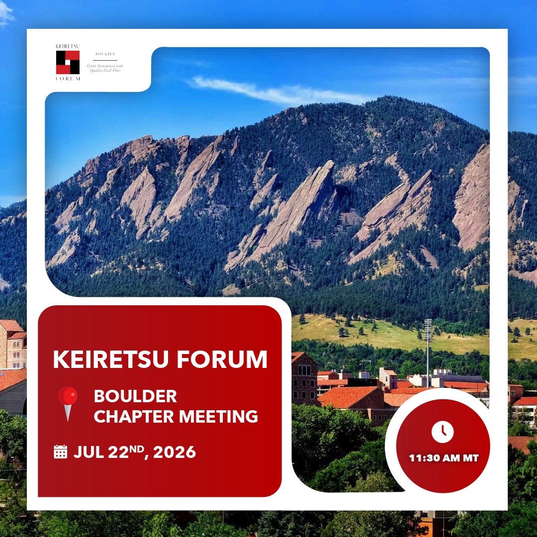 k4northwest's tweet photo. Join the Keiretsu Forum Boulder Chapter Meeting and connect with entrepreneurs building the next generation of high-growth companies.

Register now: https://t.co/j2KfUoeLXT https://t.co/vssF5yoHbU