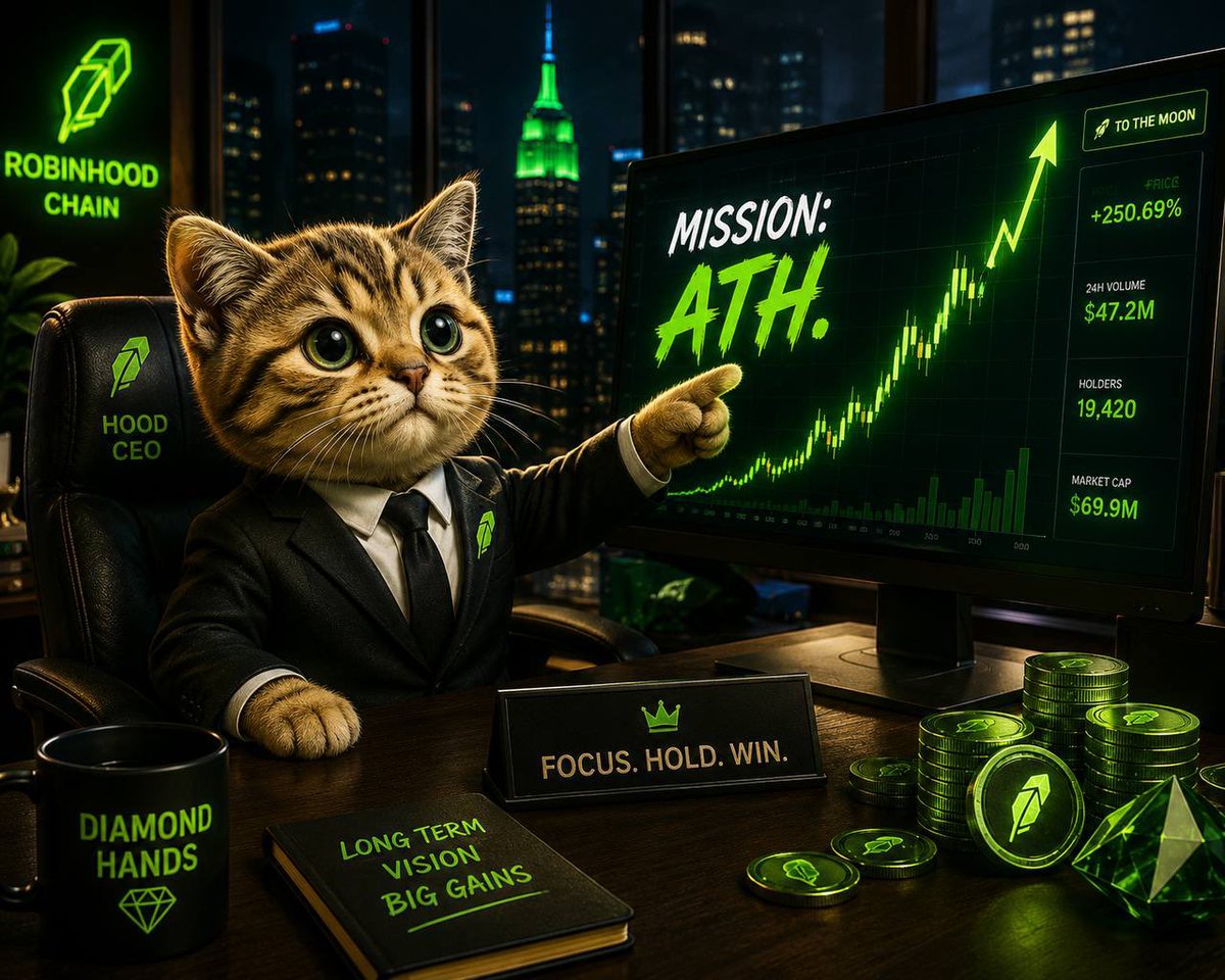 CeoCatRobin's tweet photo. 🚨 Mission: ATH. 🚀

💎 Buy now before the next move.

👉 https://t.co/Wk5ZisLRAH

#robinhooddefi #robin #RobinhoodCrypto #memes #ceocat #cashcat https://t.co/WI9XOJQtwz