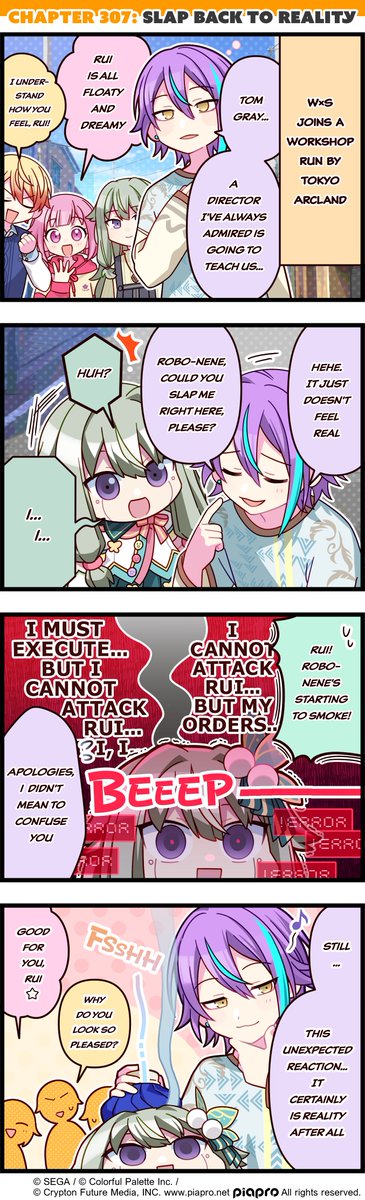ColorfulStageEN's tweet photo. Cannot compute! 🤖

#4koma https://t.co/qDsPyluj8c