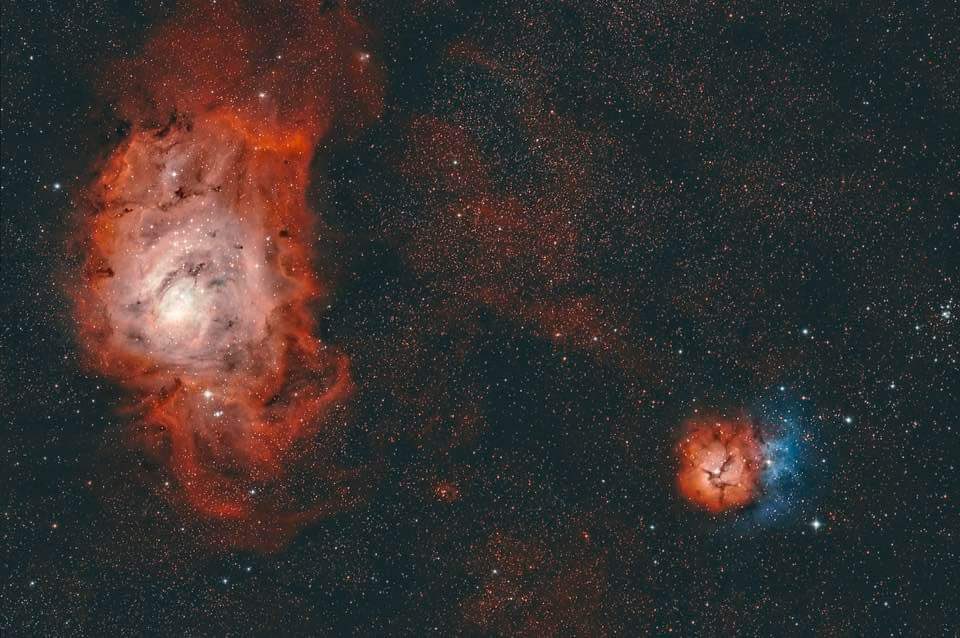 astrobey's tweet photo. Lagoon &amp; Trifid Nebula

📸Kaptan Vandetta https://t.co/lAydTvlDJd