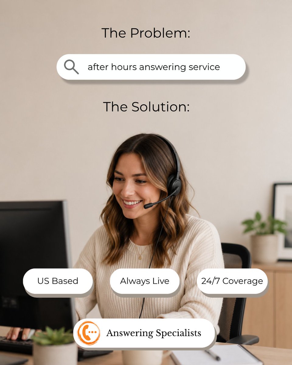 ansspc's tweet photo. Missing calls? We have the solution! 

We pride ourselves in offering affordable, US based answering. We never use AI or bots and offer custom solutions for each client. 

How could we help you? Let us know in the comments or give us a call today at (866) 503-7025! https://t.co/UacSL3dYAd