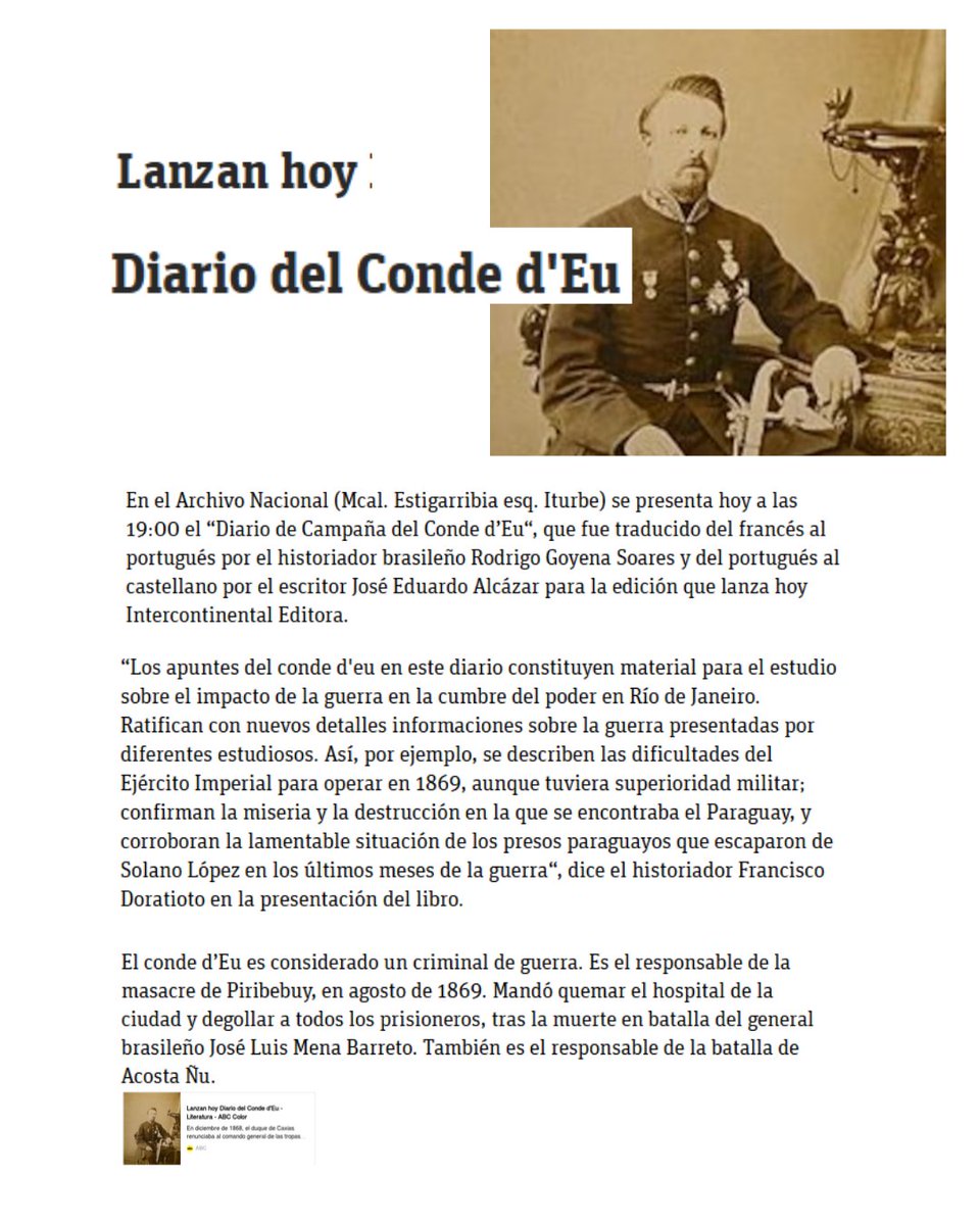silviapaez's tweet photo. No, por favor! Gracias a vos! Si no fuese por el ataque a la República y Pueblo Paraguayo, no hubiésemos logrado que en menos de 72 horas el mundo entero se haya enterado de que también en Paraguay un francés cometió gen0cidi0.
¡Gracias en nombre de Los NiñosMártires de AcostaÑu! https://t.co/UsiSkudtFT