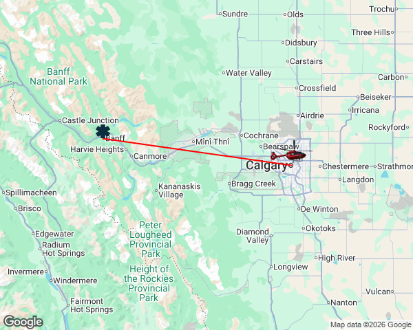 STARSambulance's tweet photo. 🚁 STAR-1 (Calgary) has responded to a scene call in the Banff, AB area around 3:41 PM MDT. https://t.co/bakPGm3hEJ