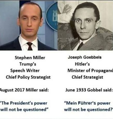 JessicaVT78's tweet photo. @OccupyDemocrats It is likely Stephen "Goebbels" Miller who is behind the quota demands on ICE?! He is a rabid racist &amp; fascist POS! https://t.co/B6MGjj12Vt