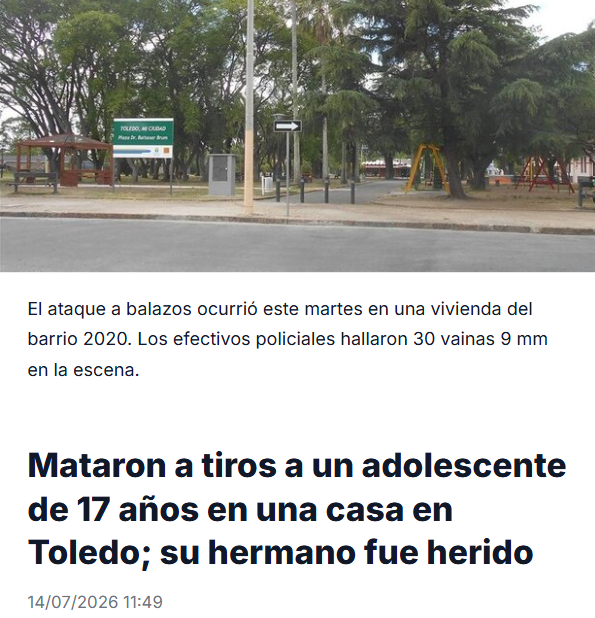 riverafrutos's tweet photo. ▪️1 Asesinato, mataron a tiros a joven de 17 años en Toledo, su hermano fue herido
▪️1 Asesinato, mataron a balazos a una mujer de 27 en Atlántida
▪️1 Asesinato, mataron a balazos a hombre de 40 años que circulaba en bicicleta en el Marconi
▪️Policía investiga el hallazgo del cuerpo desmembrado de un hombre que fue comido por sus perros en una casa de Casavalle
▪️Balaceras en Salto, Canelones y Montevideo(unas cuántas)