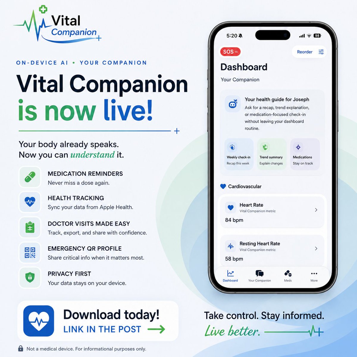 vital_apps81823's tweet photo. https://t.co/25Y7q8lLQE
#VitalCompanion #AppleHealth #Healthtech #iphoneapps #DigitalHealth https://t.co/oo0Sy3eCuL