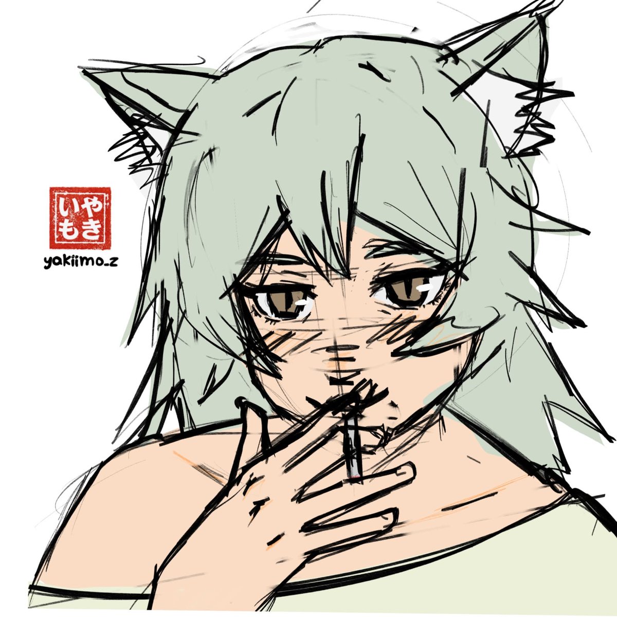 yakiimo_z's tweet photo. Yanineko Chainsmoker cat
#anime #drawing https://t.co/ldKkzILRQH