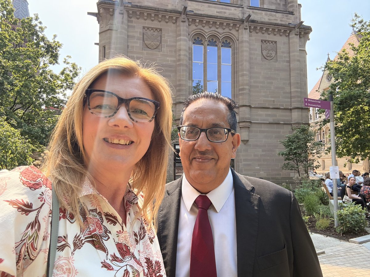 clarehm123's tweet photo. What a fantastic day @OfficialUoM . So proud of my son graduating with a First! Met one of my heroes @nazirafzal who did not disappoint 🥰, and heard @RealTimBooth accept his award with grace and humility and humour and passion and love. The Mancunion way ❤️ 💪 @andyburnham https://t.co/ESu4SgNdqJ