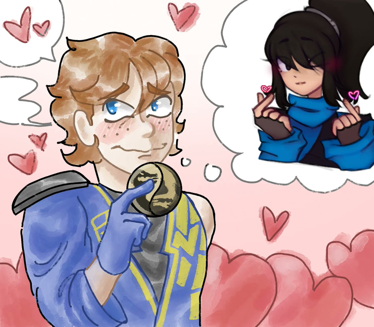 LibManga79326's tweet photo. Okay

I REALLY like jaya. I just cant describe my feelings abt them, they're so fck cute😭❤️ 

That's a collab with my friend (I drew Jay), but she have no Twitter, so I cant tag her here, sorry

#Ninjago #jaya #Jaywalker #Nya #fanartㅤㅤㅤ https://t.co/DKTsA25Aia