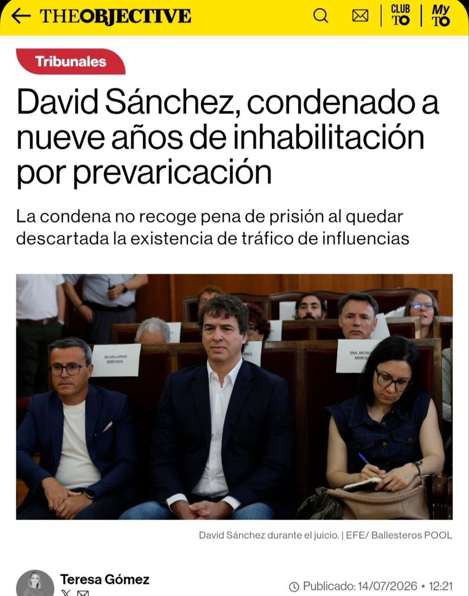 SaraHispania's tweet photo. 🇪🇦 ESPAÑA.

🔴🗞 David Sánchez,  condenado a nueve años de inhabilitación por prevaricación.

🔴✒️ Pedro Sánchez es el primer presidente del Gobierno con un familiar directo condenado.

‼️Sánchez dimisión y Elecciones Generales.

💧Fuera corrupción y corruptos.
💧Todo apoyo a los Ejércitos, la Guardia Civil y la UCO, la Policía Nacional y la UDEF, el Servicio de Vigilancia Aduanera, la Justicia independiente y la Prensa libre.