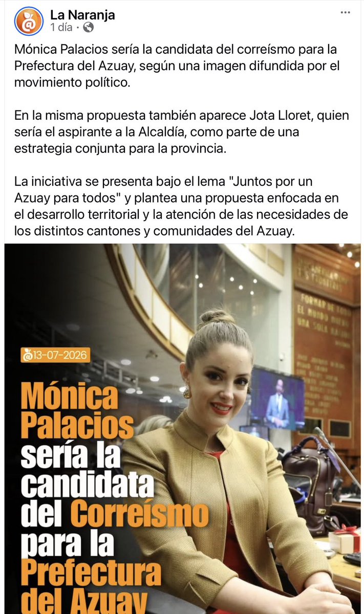 elinformante84's tweet photo. @MoniPalaciosZ Va de candidata a la Prefectura del Azuay..
Hoy armó UN ESCANDALO EN @AsambleaEcuador porque permitieron que una funcionaria del poder judicial LE ENTREGARA UNA NOTIFICACION Y EMPEZÓ A DECIR QUE LA SRA. #InesManzano había iniciado una persecución contra ella.

Pero la verdad es que la notificación que le entregaron ES DE SU EX #EithelZambrano que LE RECLAMA MANUTENCIÓN 😳😳😳

Hace 6 meses se hizo público que #MonicaPalacios tenia un hijo con el ese entonces Presidente de Creo y YA SE SEPARARON Y SE ESTAN PELEANDO CON DEMANDAS JUDICIALES.

¿Azuay merece una PREFECTA INMORAL Y ARRABALERA?..