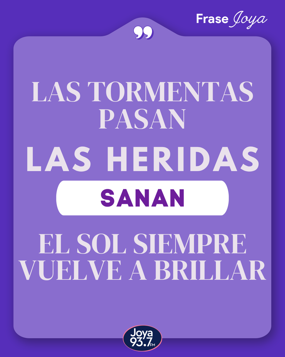 Joya937FM's tweet photo. 🌞 El sol siempre vuelve a brillar. 🌞

#FraseJoya https://t.co/o7gnu9Z42k