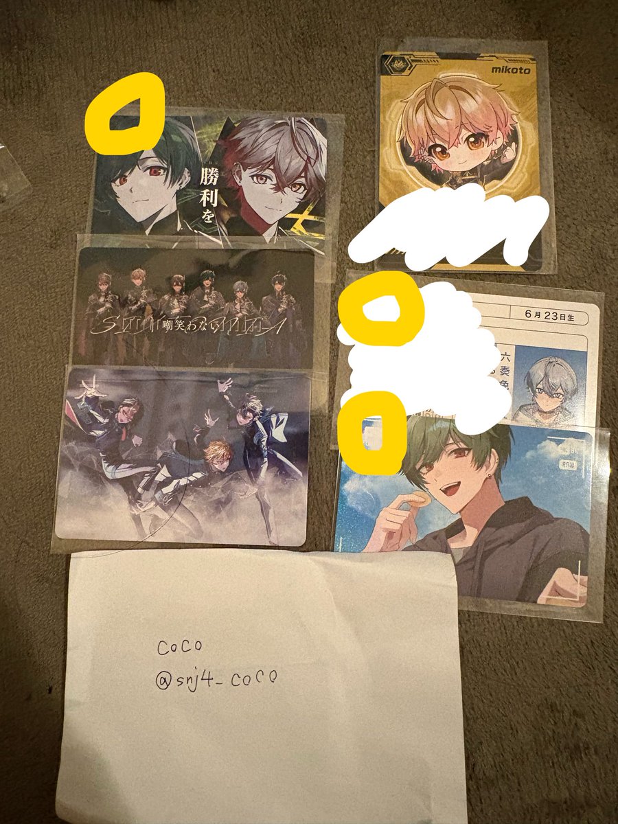 snj4_coco's tweet photo. @1120pepper 初めまして、おはようございます。検索よりお声がけ失礼します。
🍵様のレア、🦈様の免許証、🍵👑ペアの3点所持しているのですが、📢様レア、🌸様レア、📢様SDとの3:3の交換は可能でしょうか。ご検討よろしくお願いいたします。 https://t.co/FlMsZXpHCv