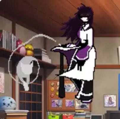 mozikakuyo's tweet photo. ノイチちゃんのNEWドット絵が超可愛かった...そうやって猫生成してるんや...
それにトップスは白衣みたいに裾長めなのか...？シルエットが映えて素敵だ...😍✨️ https://t.co/sJ9NVvPLOs