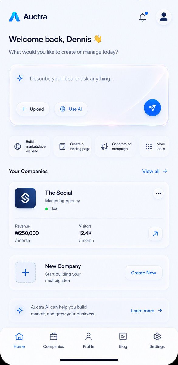 anichebedennis's tweet photo. 🌙 Late night update.
Today I finalized the Auctra homepage on both mobile and desktop.
Still a long journey ahead, but seeing the idea slowly become real is a great feeling.
Day 2/730 🚀
Goodnight from Lagos, Nigeria 🇳🇬 https://t.co/BYXrJWnJEB