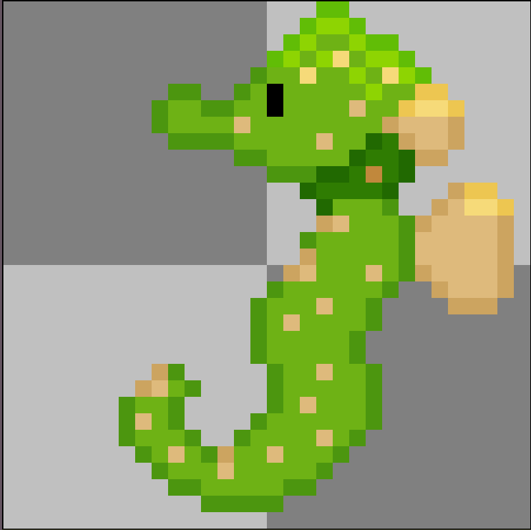 Glyph_Gatherer's tweet photo. I'm really proud of the seahorse. I did try to make it pink, thinking it would hide among coral reefs or something, but I think the green is better. If I later see a need to adjust then I'll do so and update ^^
~ Kitsu IRL
#indiegame #indiedev #farmsim #lifesim #cozygame https://t.co/l6zEkOW2zI