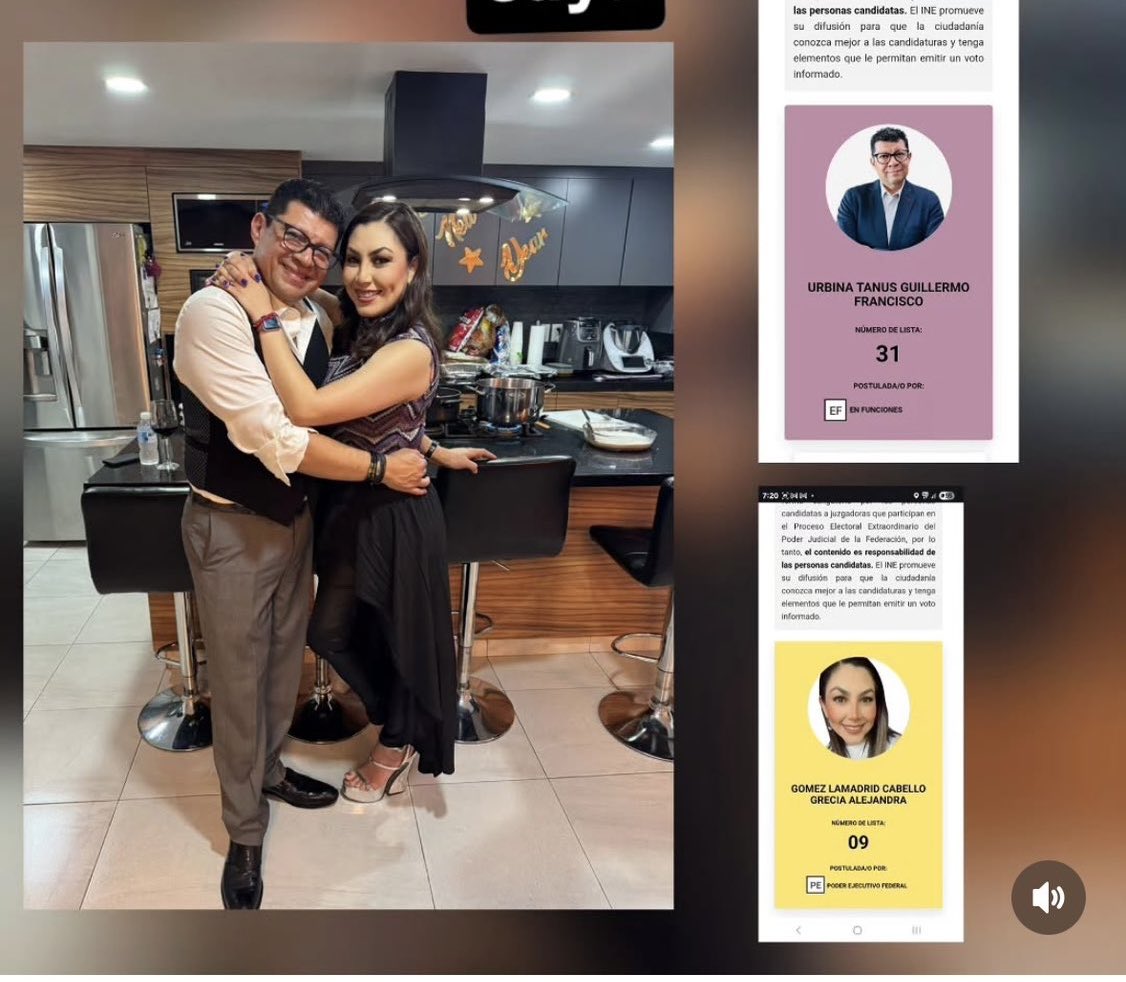 CarlosArteagaTo's tweet photo. En Puebla la mamá de un magistrado es secretaria de gobierno y sin campaña ganó elección fue de acordeón.

Su esposa (nuera de la funcionaria cercana al gobernador) también participó en la elección y ganó, claro con acordeón. Ella nunca tuvo puesto más allá de CTA (ni actuaria ni secretaria) no tiene carrera judicial a pesar de llevar más de 10 años en la institución.

¿Este era el cambio que necesitaba el PJF?
¿Que los favores políticos te hicieran juez?