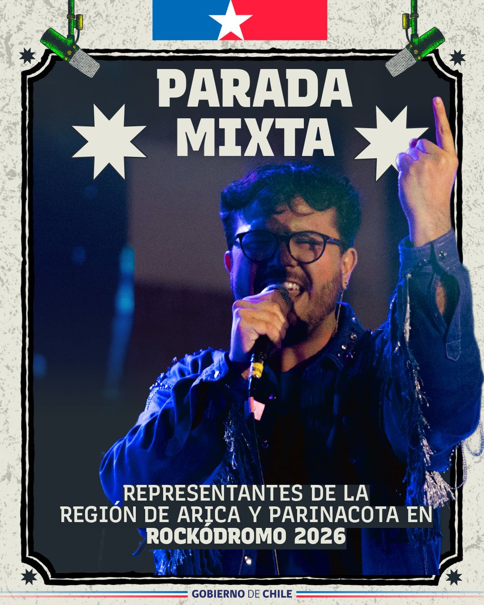 EscuelasdeRock's tweet photo. La #RedRockódromo también alzó su bandera desde Arica: el sábado 11 de julio vivimos una nueva edición del ⚡ festival #Chinchorro ⚡y con ello, tenemos una nueva banda seleccionada para Rockódromo 2026 en Valparaíso:  ¡Parada Mixta!👏 https://t.co/IwkgJNGa2t