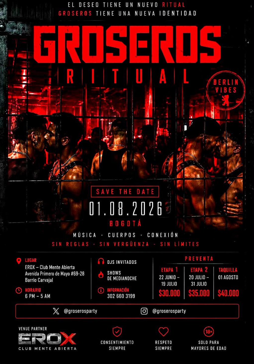 pollito_camilo's tweet photo. 🐥Que rico se va pasar en @groserosparty
Si vas de mi parte $30.000 Primera etapa 1 hasta el 19 de julio Ahora un nuevo ritual y el sur de Bogotá es el escenario. Lanzamos oficialmente #GroserosRitual este 1 de agosto https://t.co/RayyjrGLf7