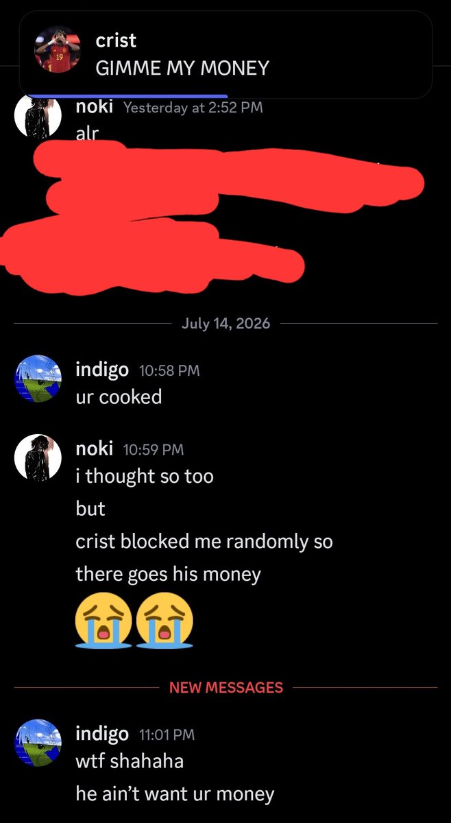 nokiiraa's tweet photo. i think he wants the money https://t.co/wAealUK5R0
