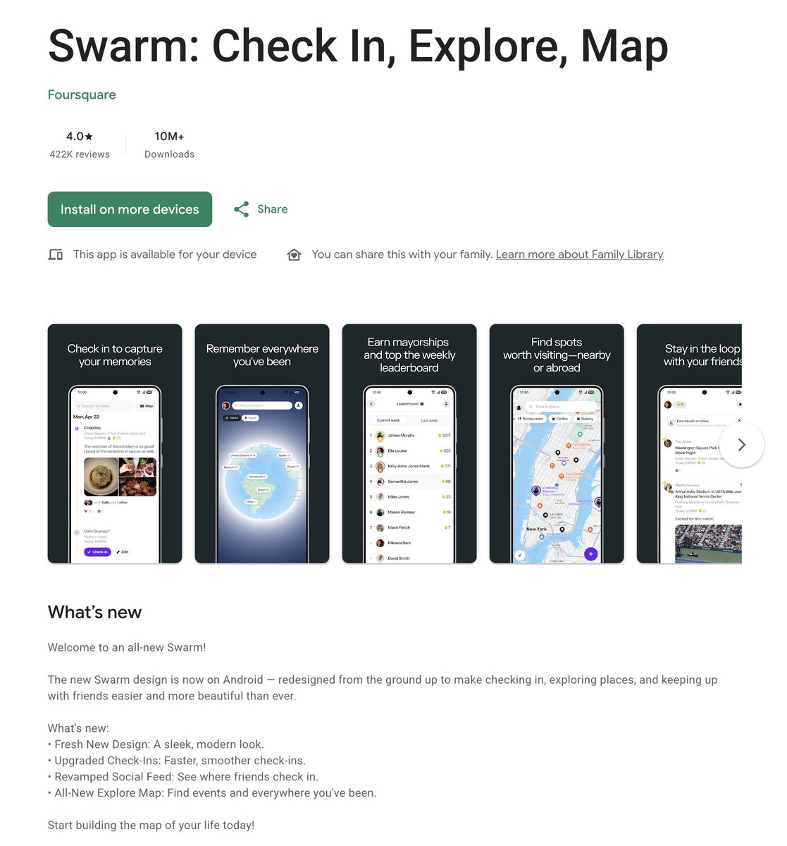 khomkrit's tweet photo. Swarm อัพเดทใหม่หมดบน Android นึกว่าเลิกทำไปแล้ว https://t.co/uyjHqbpDFM