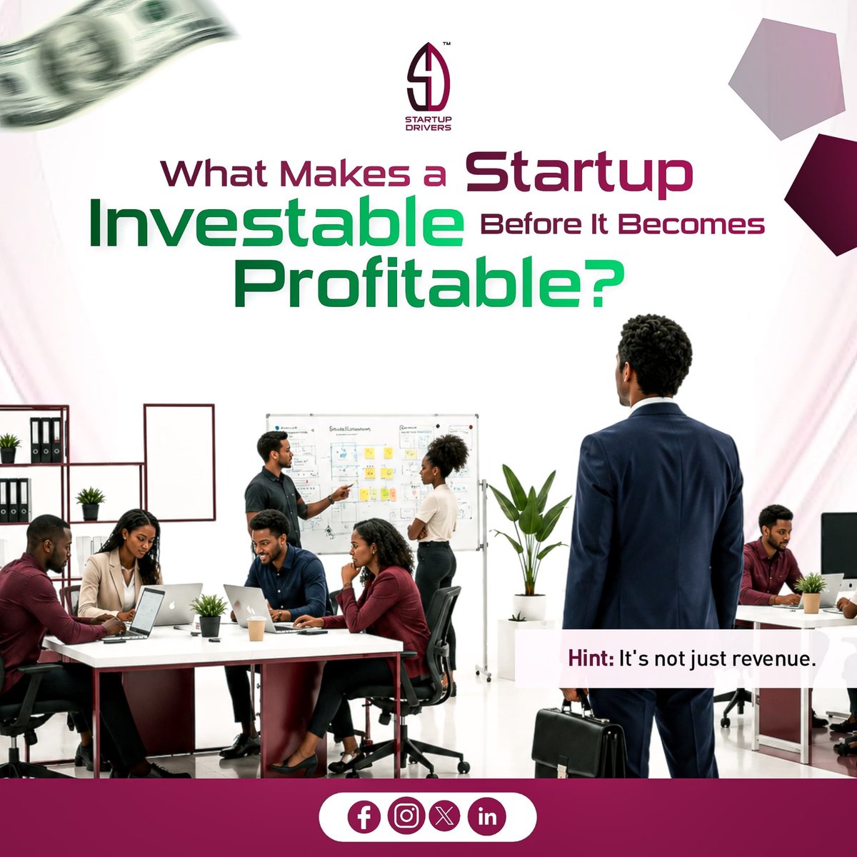 startupdrivers_'s tweet photo. A startup doesn't have to be profitable to attract investors.

Early-stage investors often focus on: • Market demand • Strong founders • Customer traction • Scalability

Profit matters, but potential and execution often come first.

#StartupInvesting #EarlyStageStartups https://t.co/wAXxdQTUnX