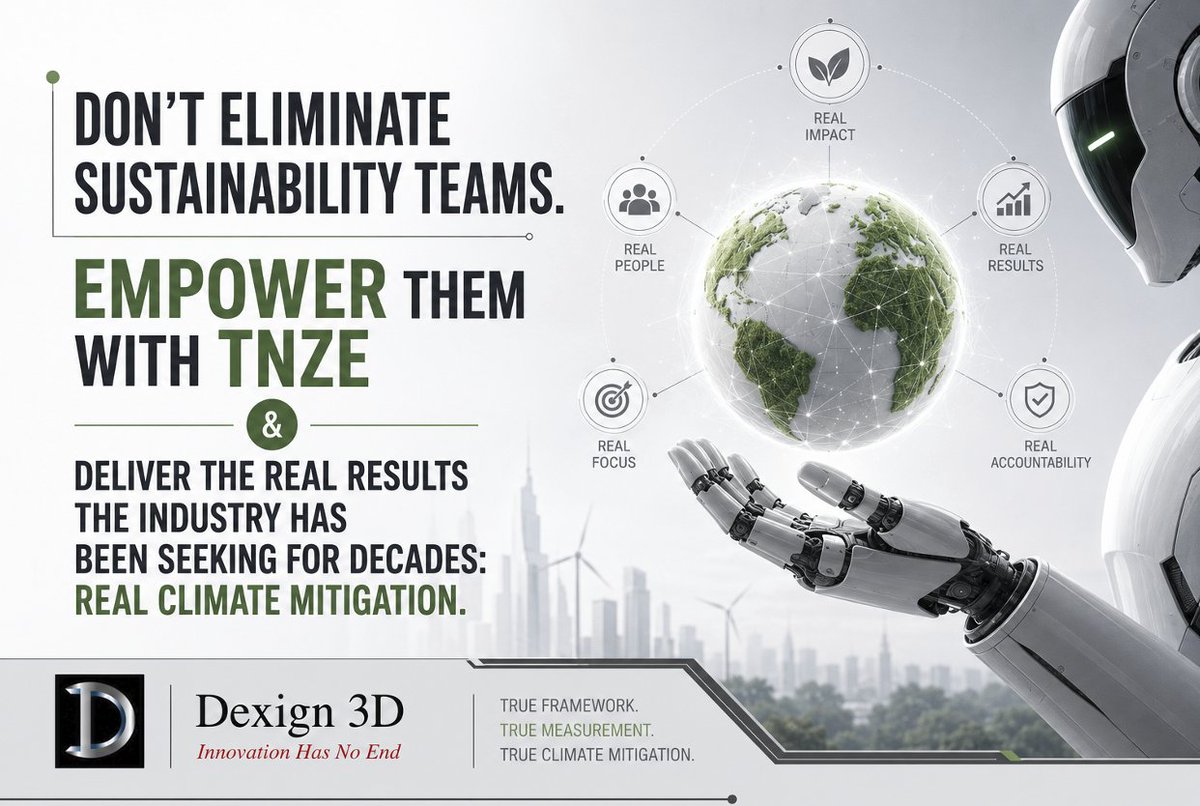 Dexign3d's tweet photo. Don't reduce the sustainability team.
Upgrade the framework with (TNZE) True Net-Zero Equation. Upgrade the results. 

Deliver the climate results the building industry has been pushing for decades.

@AIANational @AIACALIF @UNFCCC https://t.co/FOsI71ki6f