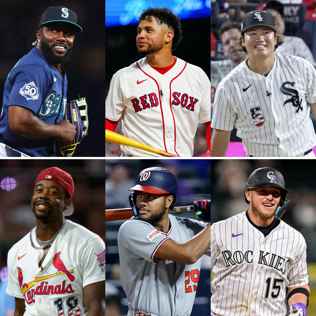TalkinBaseball_'s tweet photo. Randy Arozarena, Willson Contreras, and Munetaka Murakami will represent the AL with Jordan Walker, James Wood, and Hunter Goodman representing the NL if the All-Star Game goes to a second consecutive swing off https://t.co/uF4rvVqKa8