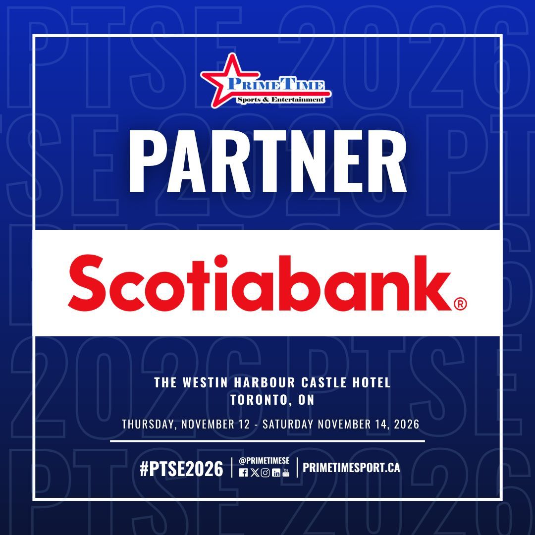 PrimeTimeSE's tweet photo. We are excited to announce that Scotiabank (@Scotiabank) is a confirmed Partner at the 19th Annual PrimeTime Sports Management Conference and Trade Show from November 12-14, 2026, at The Westin Harbour Castle, Toronto.

Thank you for your involvement in #PTSE2026! https://t.co/9DUmrkkVIw