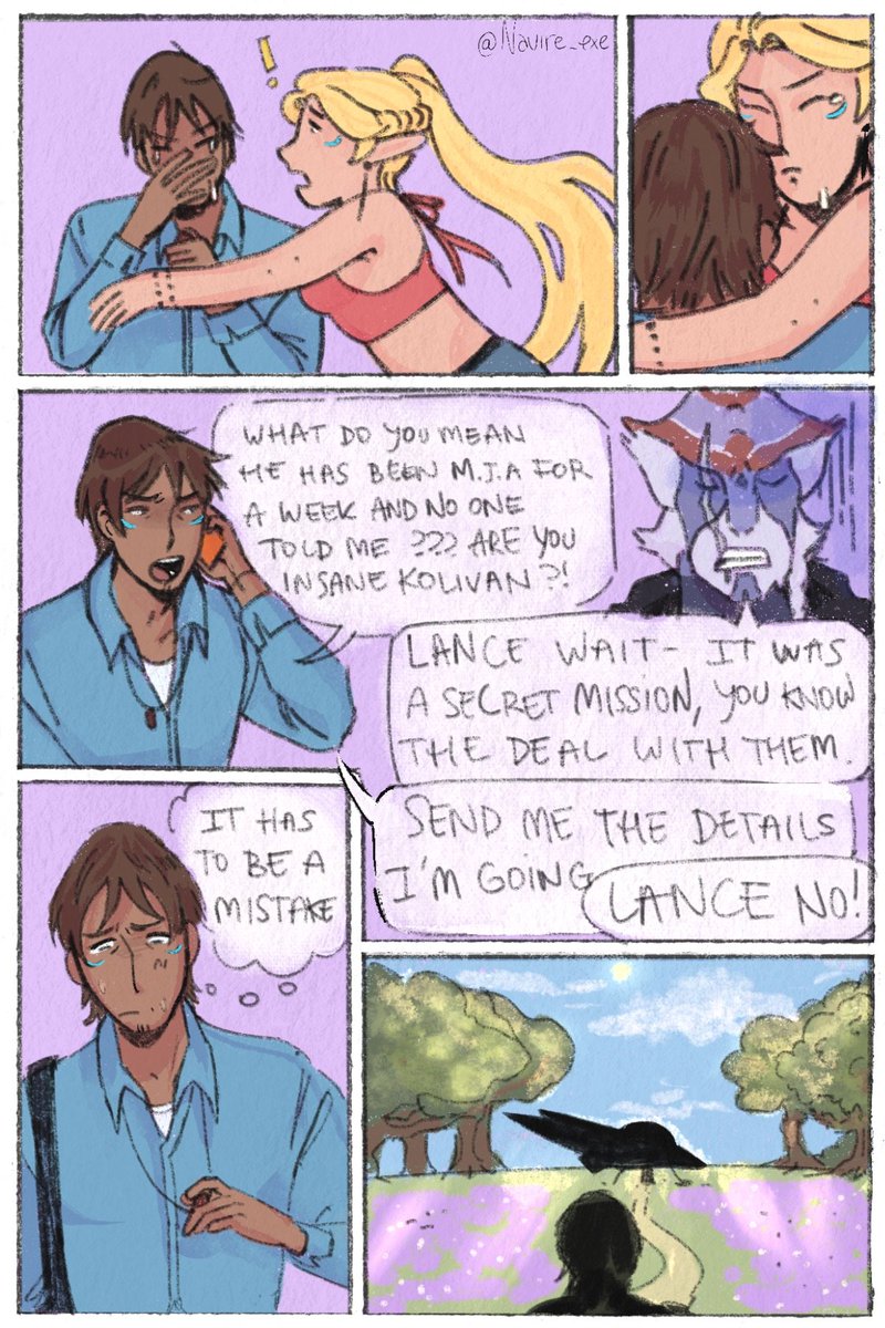 Navire_exe's tweet photo. Small post-canon #klance comic based on moon's tweet :) enjoy 💫💜 https://t.co/AYl9Zzy7oV