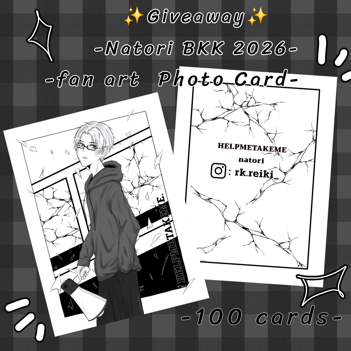 rei7898x's tweet photo. Natori Giveaway 🎉✨️

-28/07/2026-
 🌈UOB LIVE

📷 fanart photo card

-fanart Photo Card song:HELPMETAKEME 100 ใบ🌱

-Fanart Photo Card song:Puppet,Poltergeist 100ใบ🌱
‼️ปล.น้องเป็นแบบหน้าหลังนะคะ‼️

‼️1คน/1การ์ด(เลือกลายได้)‼️

มารับกันเยอะๆนะค้าบ🥺🫶🏻💐🎉

#natoriBKK2026 https://t.co/xyKqSW1HYP