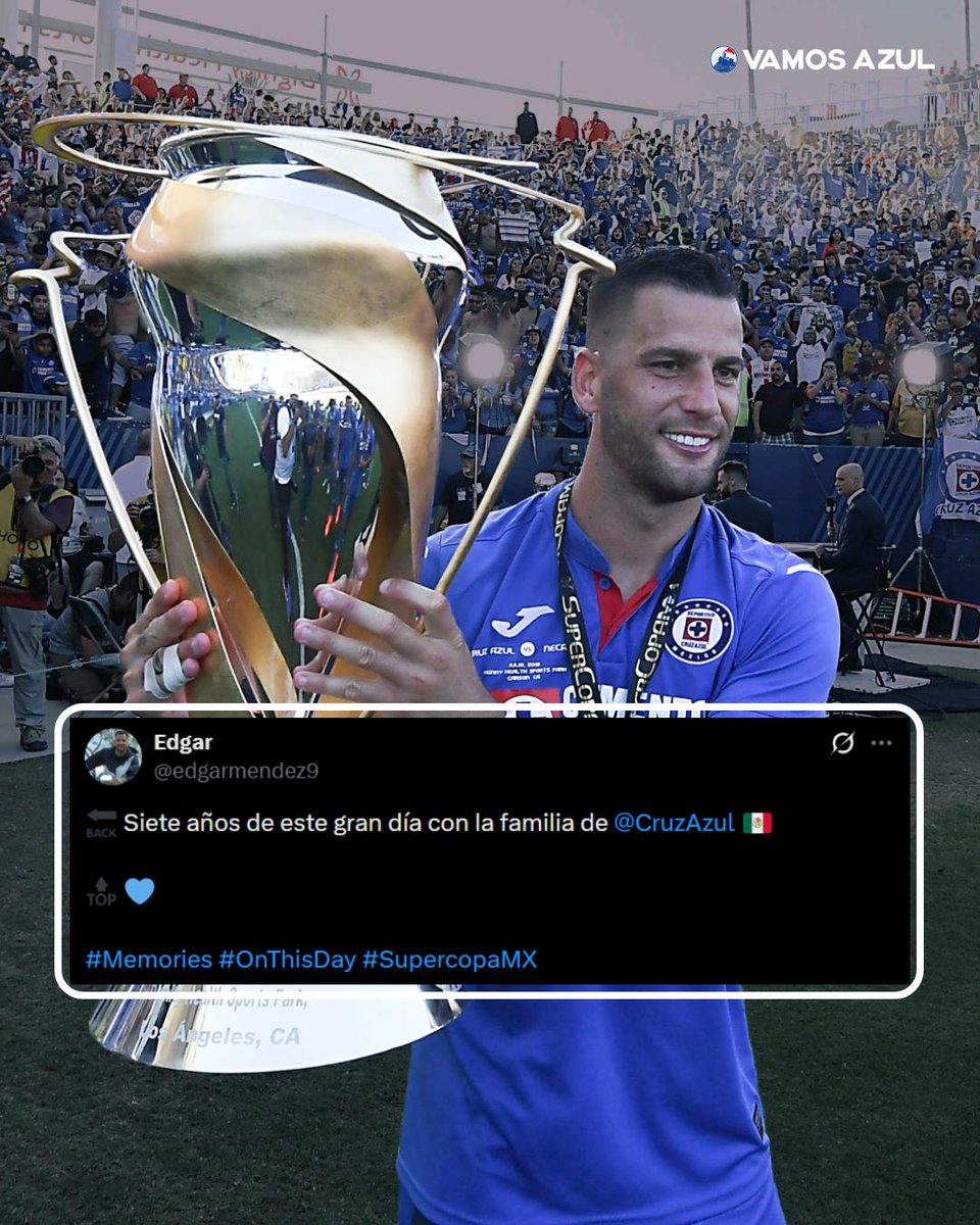 VamosCAzul's tweet photo. 🏆El título que acabó con la "Era Boing".

Hace siete años, La Máquina venció 4 a 0 a Necaxa por la Supercopa de México 2018-19.

⚽Edgar Méndez, Milton Caraglio, Helías Hernández y Juan Escobar fueron los goleadores de la tarde para quedarse con el trofeo. https://t.co/zlAnudqi3U