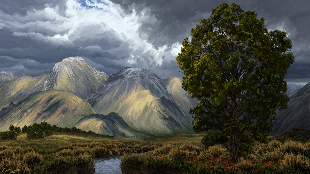 TheRaspyCupcake's tweet photo. go check out my profile if you haven't already!! i draw cool landscapes and lots of sunsets https://t.co/WNiKXq4kKK