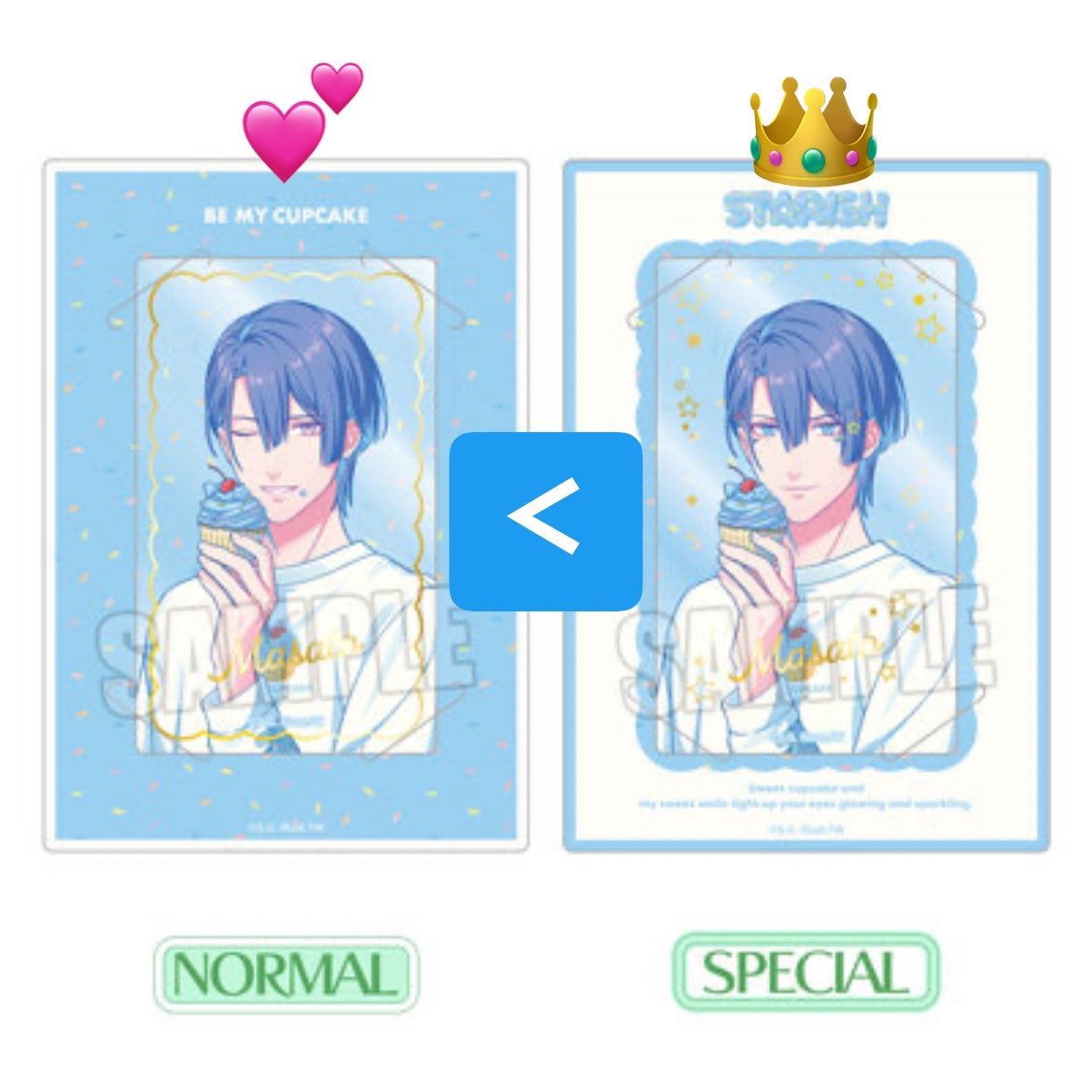 mainichi1kiru's tweet photo. 【交換】うたプリ BGS BE MY CUPCAKE Ver. BMC マルイ

【譲】
缶バッジ💕優先
音也 那月 トキヤ レン 翔 セシル 嶺二 蘭丸 藍 カミュ 各15

ビジュカ
音也 那月 トキヤ レン 翔 セシル 嶺二 蘭丸 藍 カミュ 各1

【求】真斗

缶バッジ15、ビジュカ1セット予約済
R⇔N可(2:1可)
大阪市内手渡しor郵送 https://t.co/8plv8wMgVf