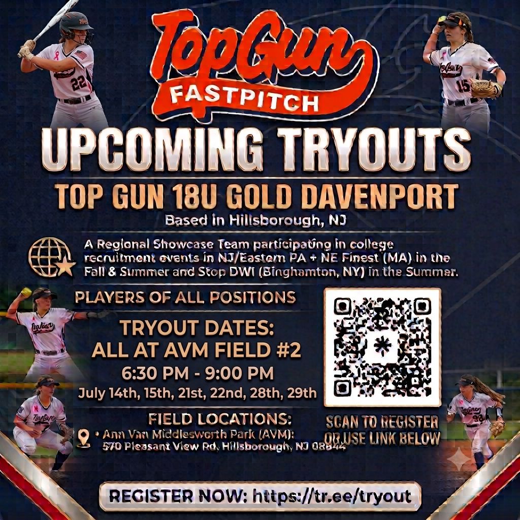 topgunhbnj's tweet photo. Tryouts ongoing on Tuesdays/Wednesdays through July!
🎓 Target Recruiting Classes: 2027, 2028, and 2029 grad years
🔥 ALL positions welcome - CATCHERS looking for reps of extra interest https://t.co/Gc3J1VakM5