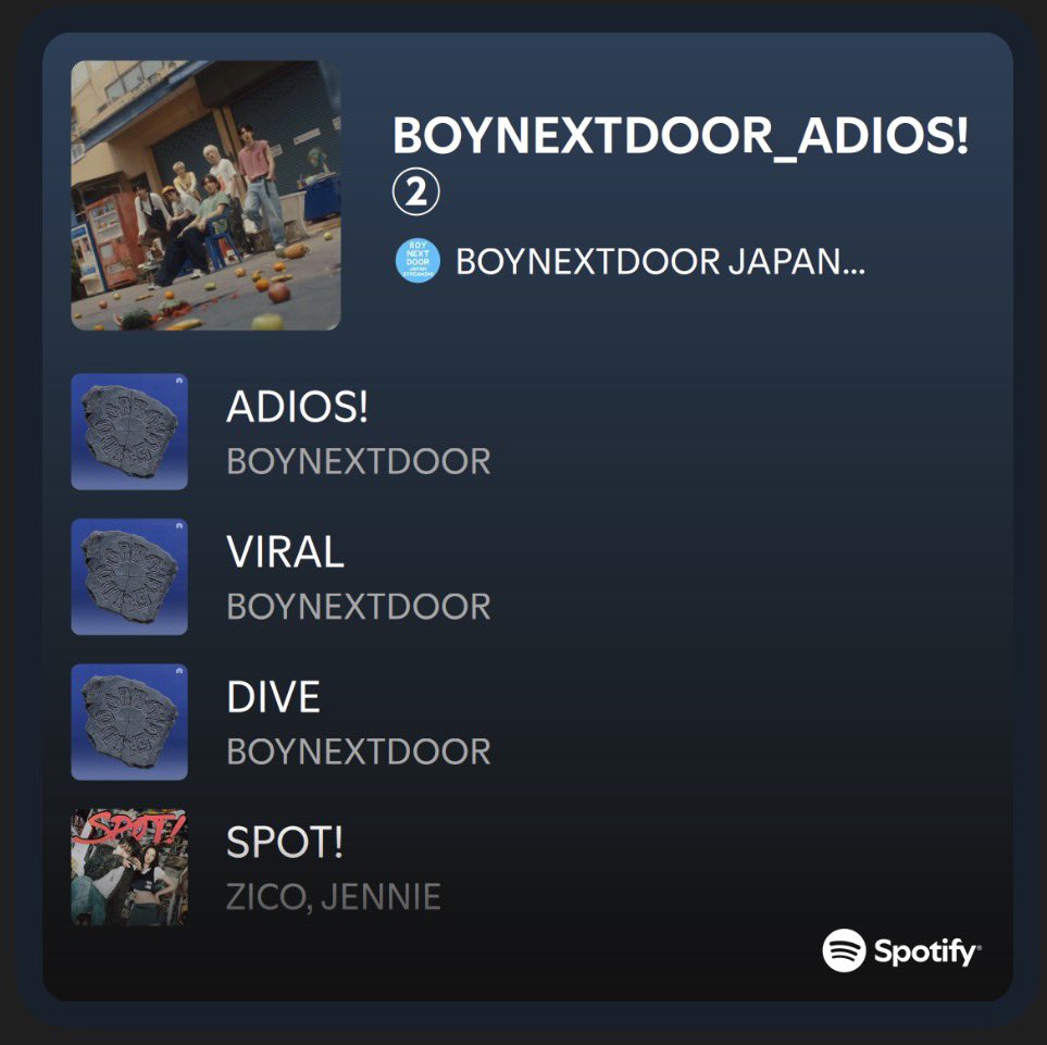 BOYNEXTDOOR_FAN's tweet photo. ［Spotify］#BND_Spotifylist 07.15

#ONEDOOR 🩵

#BOYNEXTDOOR プレイリストです。
こちらは2時間ほどの長さです。
無料会員の方もぜひご活用ください。
毎日Spotify再生を意識しましょう。

🎧HOME_VIRAL①
🔗 https://t.co/0xuQrmrCvI

🎧 HOME_VIRAL②
🔗 https://t.co/vWloQRRlQp

🎧ADIOS!①
🔗 https://t.co/s5Ay2oI2cv

🎧 ADIOS!②
🔗 https://t.co/WodJXyheU8

#BND #ボネクド #ボイネク
#Onedoor_Stream