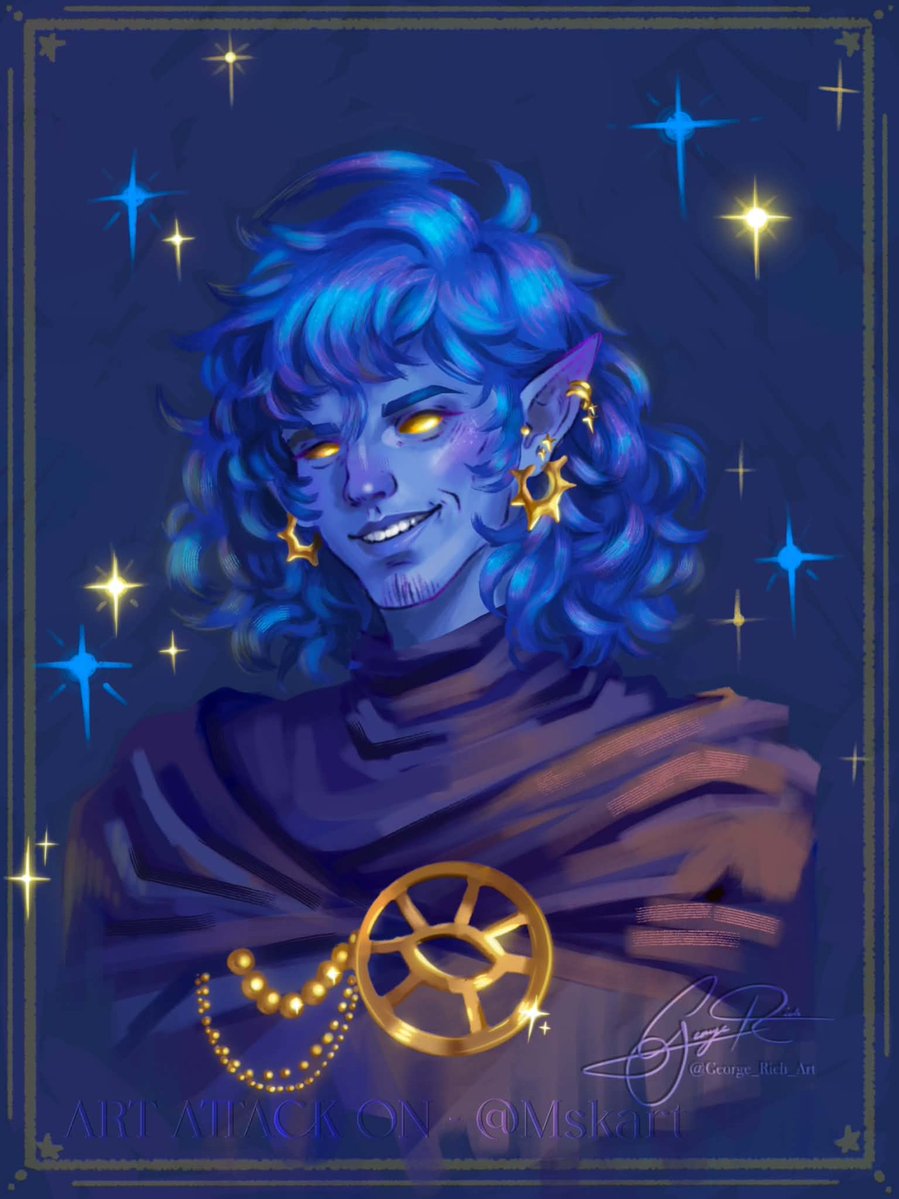 George_Rich_Art's tweet photo. Another Art revenge for my good friend @I_DoArt(?) ON tiktok I loved this character and working with blue was a challenge but did my best ! #artfight #teamtragedy #artfight2026 #artattack #artistsonX https://t.co/bmjVX0h2SH