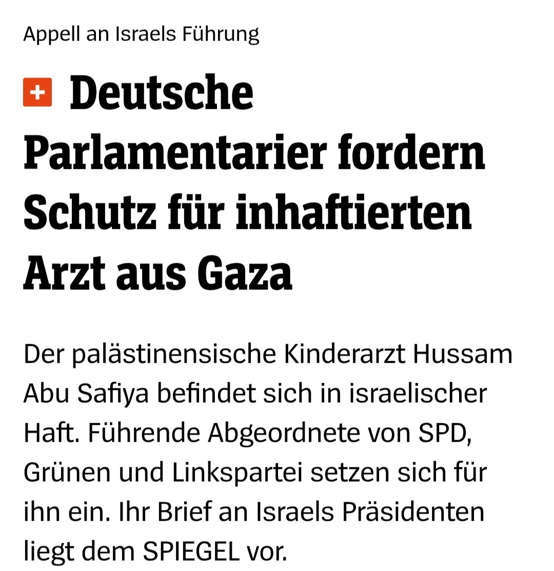 tinatheek's tweet photo. Es hat lange gedauert. Bundestagsabgeordnete melden sich mit einem Appell an Israels Präsident Herzog. Eigentlich müssten Deutschlands Regierungschef @bundeskanzler Merz u @AussenMinDE Wadephul ganz vorne für die Menschenrechte von Dr. Hussam Abu Safiya einstehen. Tun sie nicht. https://t.co/Nr6iVKF4sU