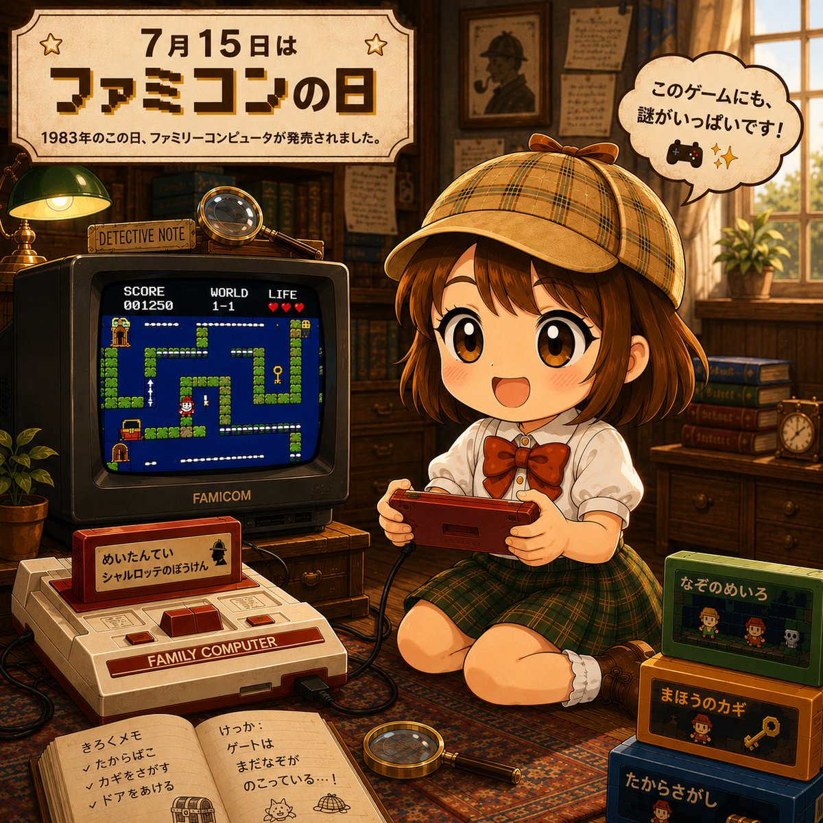 7月15日はファミコンの日です。🎮 1983年のこの日、任天堂の家庭用